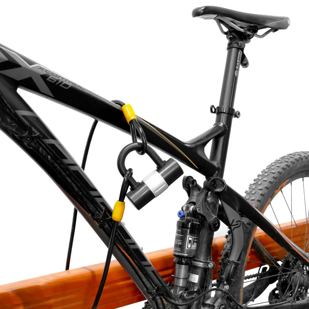 Cavo di sicurezza doppio anello in acciaio con protezione esterna 8x1000mm