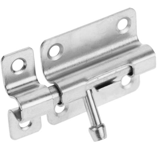Pak van 5 eenheden versterkte grendelbout voor deuren 40 mm chroomkleur