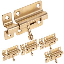 Pak van 5 stuks versterkte grendelbout voor deuren 50 mm bronskleur