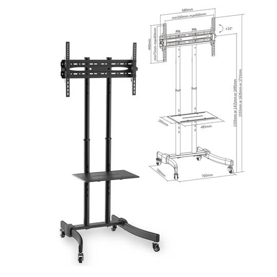Soutien stand avec des roues pour écran plat TV LED LCD 37