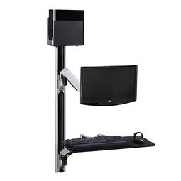 Soporte de pantalla teclado ratón ordenador de pared con brazo articulado doble