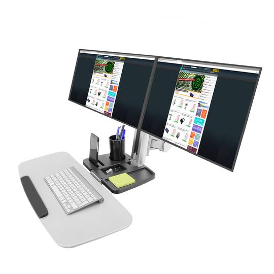 Suporte de parede para 2 monitor teclado mouse e computador de 13