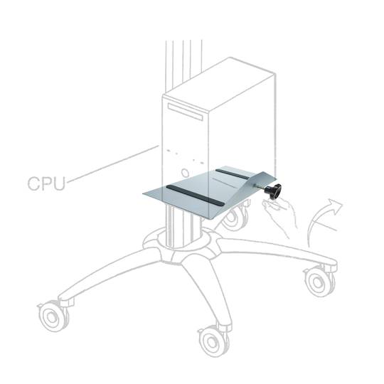 Desktop computer CPU metal holder for mobile workstation