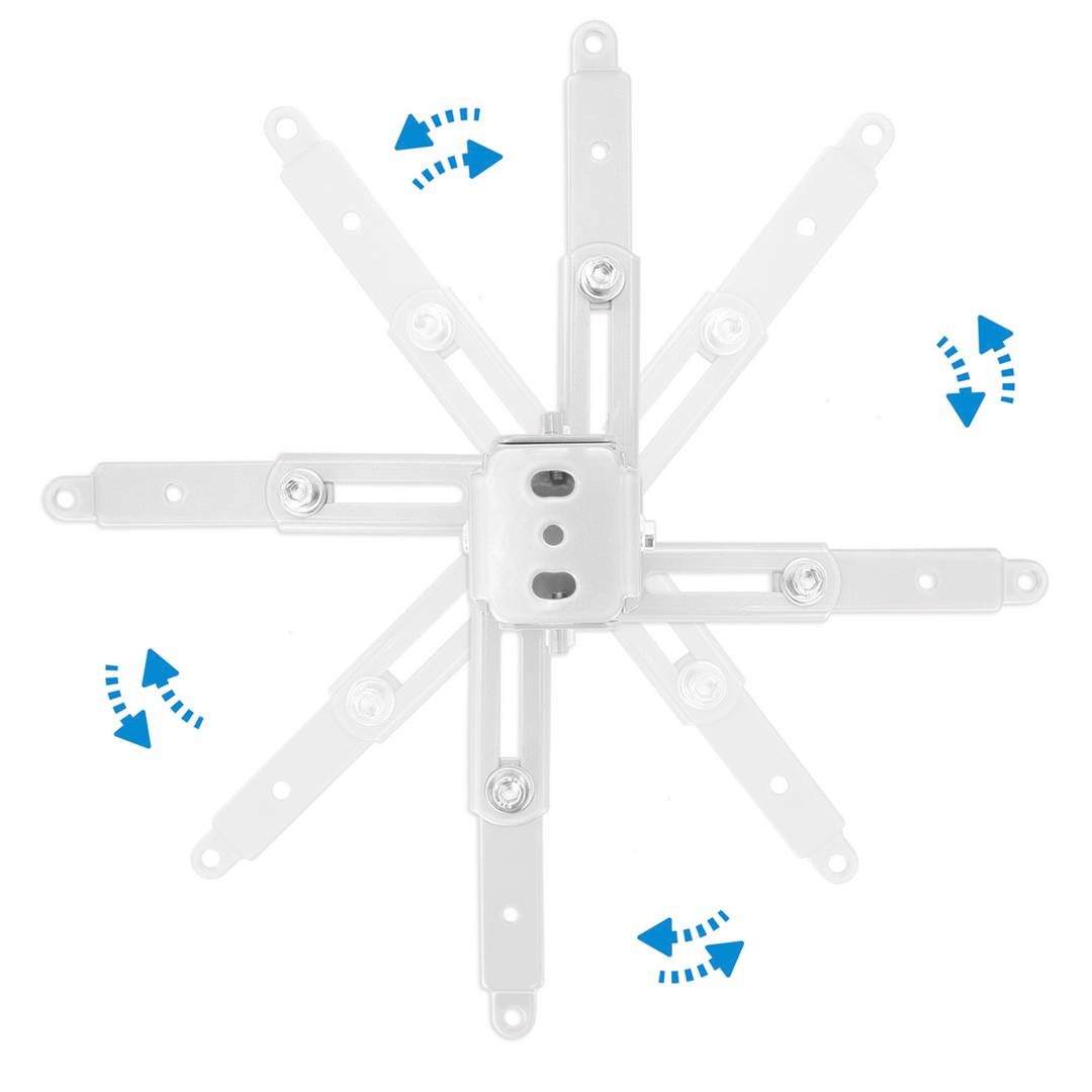 Plafond ou support mural pour projecteur mât 30 cm à 55 cm blanc