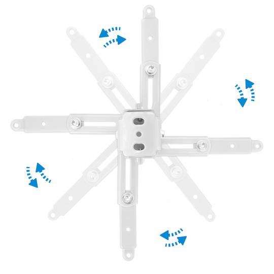 Plafond ou support mural pour projecteur mât 30 cm à 55 cm blanc