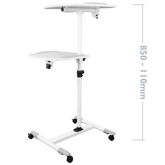 Wózek do projektora i laptopa. Biały stojak na kółkach
