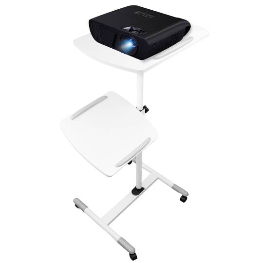 Wózek do projektora i laptopa. Biały stojak na kółkach