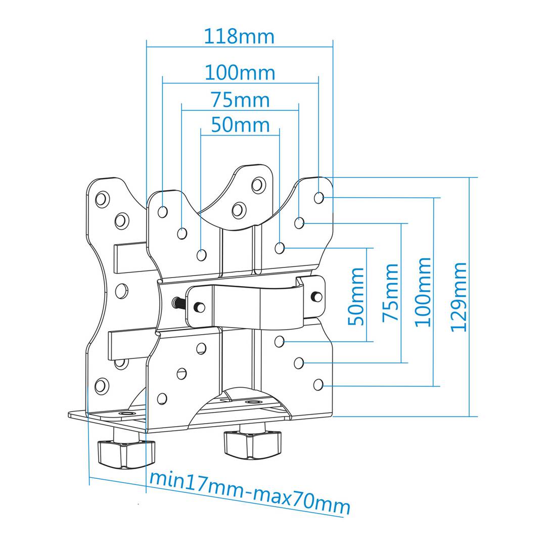 Wspornik mini komputera stacjonarnego do mocowania na maszcie VESA 50x50 75x75 100x100