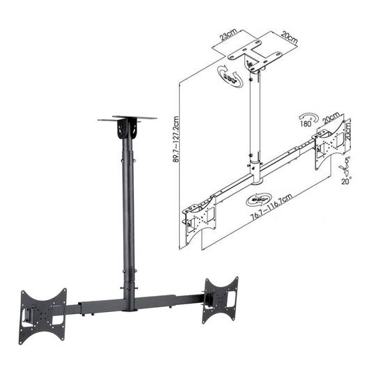 Plafondmontage voor VESA-flatscreen van 10 