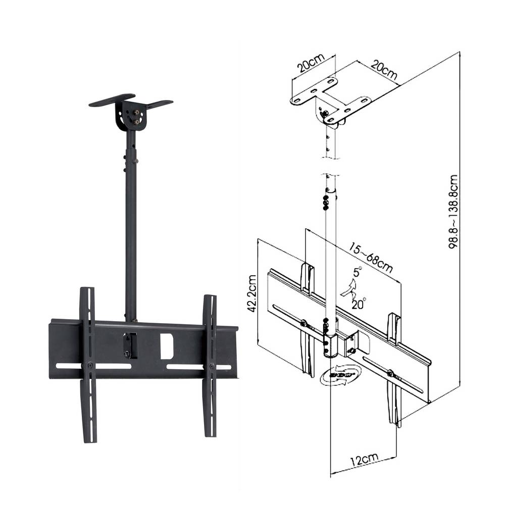 Support plafond pour écran plat 32