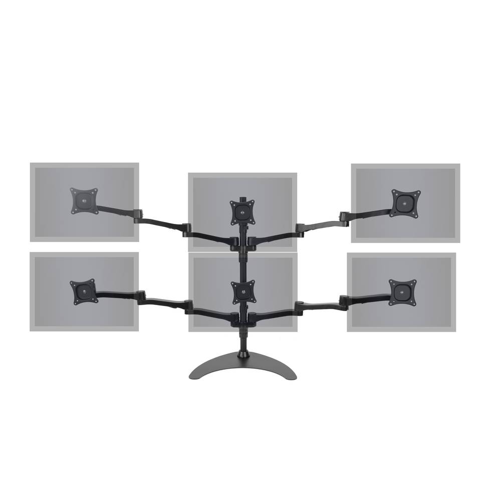 Support 6 TV-Bildschirme für den Desktop und VESA 75 100 Basismodell ML1006