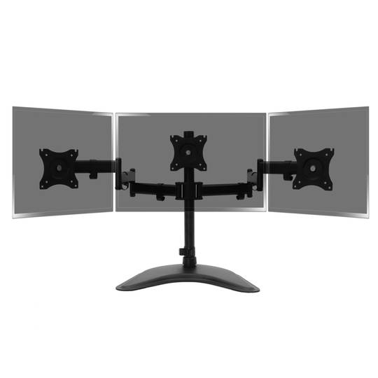 Suport de 3 pantalles de TV per sobretaula i amb peanya VESA 75x75 100x100