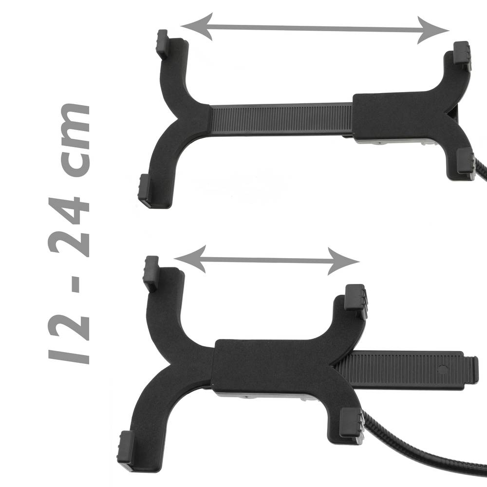 Tablethouder met klem en flexibele arm 55 cm