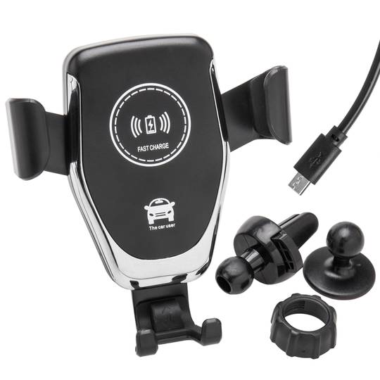 Uniwersalny uchwyt z bezprzewodową ładowarką do smartfona