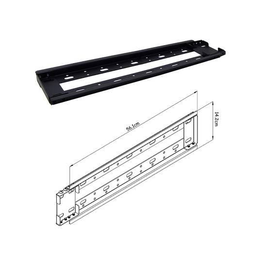 Supporto orizzontale videowall a muro per TV 56 centimetri