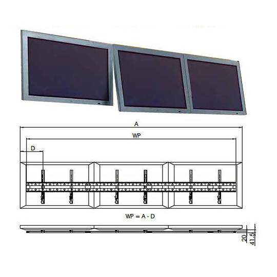 Suport TV videowall vertical a TV de 83cm