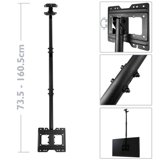 Ceiling mount for flat screen VESA 100x100 100x200 200x100 200x200mm TV 23  - 43 - Cablematic