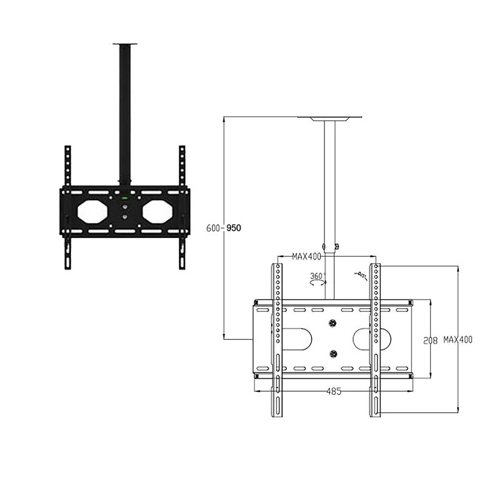 Ceiling Mount For Flat Panel Tv Vesa 400x400mm Maximum 37 50