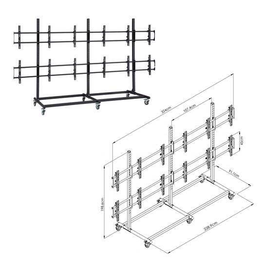 Soporte TV 3x2 para pantallas de 55