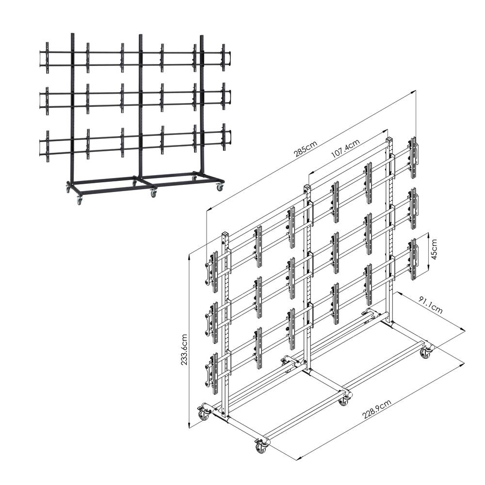 TV Stand 3x3 para telas de 46