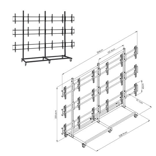 TV Stand 3x3 para telas de 55