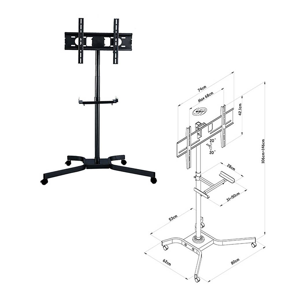 Supporto stand con ruote per schermo piatto 32