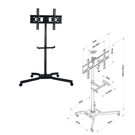 Supporto stand con ruote per schermo piatto 32