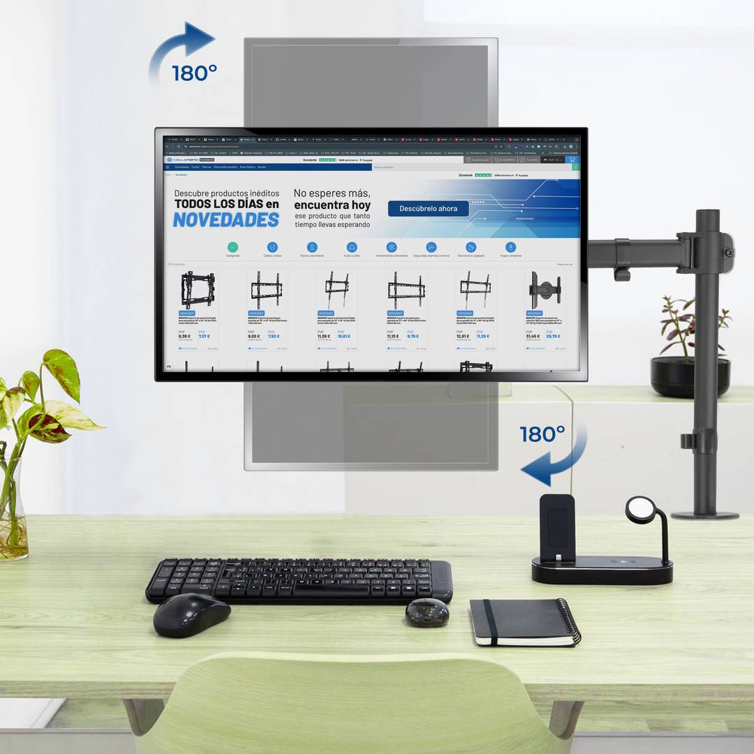 Knikarm met mast voor monitor en LCD-scherm VESA75 VESA100 model LDT07-C012