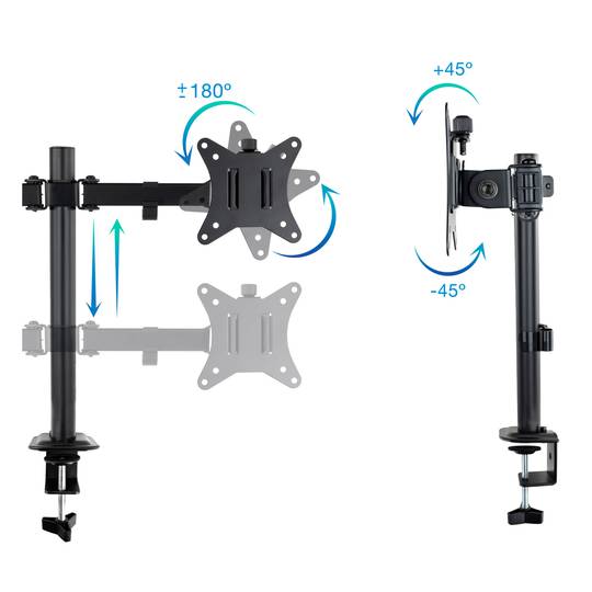 Supporto de 2 monitores con braccio articolato con albero per montaggio a scrivania LCD VESA75 VESA1