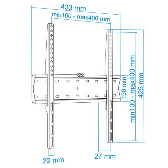 Suport de paret TOOQ per a pantalla de 32” - 55” VESA 200x200, 300x300, 400x200 i 400x400 mm