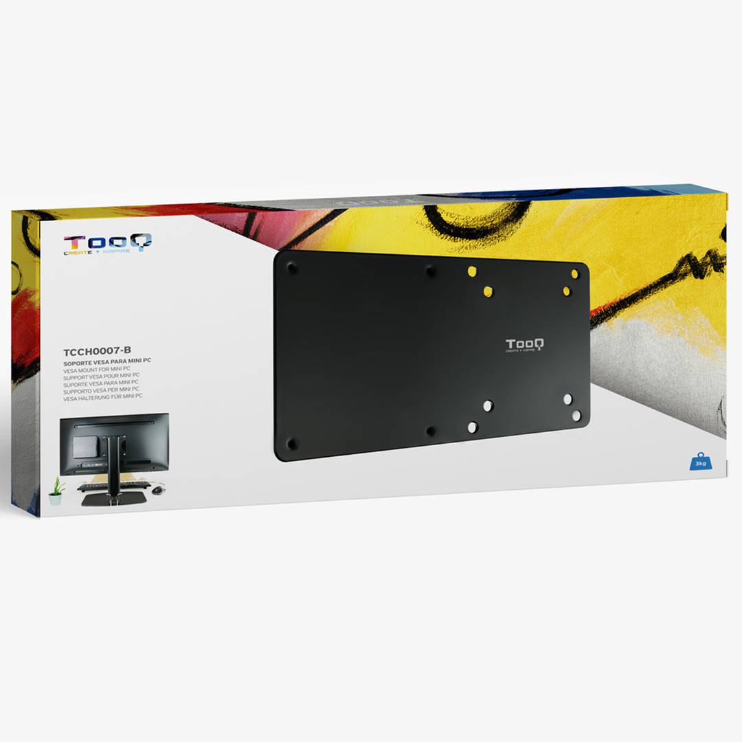 TOOQ support fixe pour mini PC VESA 75x75 et 100x100mm - Cablematic