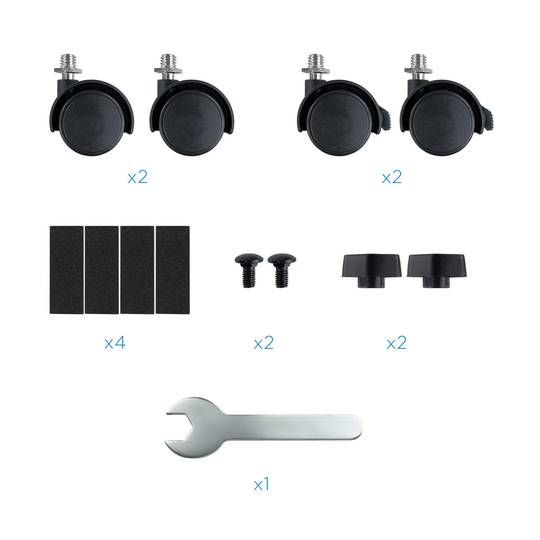 Support métallique TooQ avec roulettes pour CPU couleur noire