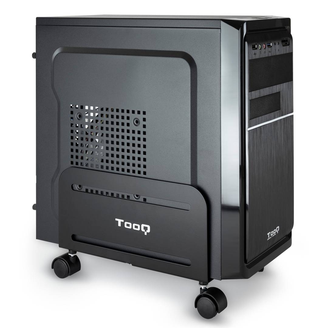 Support métallique TooQ avec roulettes pour CPU couleur noire
