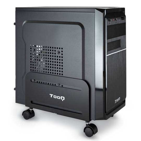 Support métallique TooQ avec roulettes pour CPU couleur noire