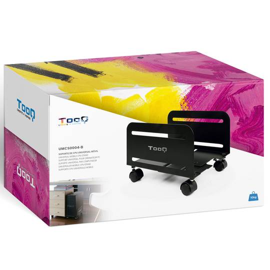 Support métallique TooQ avec roulettes pour CPU couleur noire