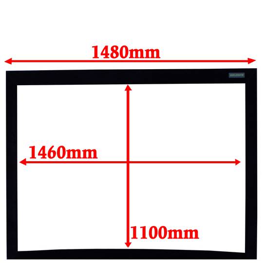 4: 3 gebogen projectiescherm vaste wand 1460x1100mm
