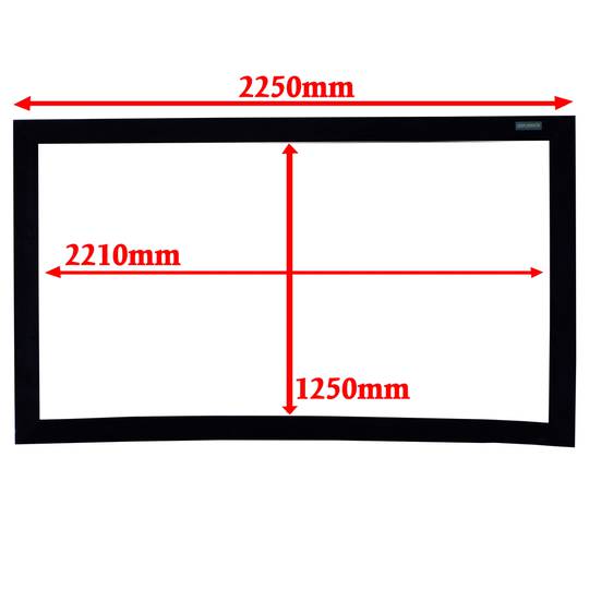 Projektionswand 2210x1250mm 16:9 festgelegt Kurve Wand