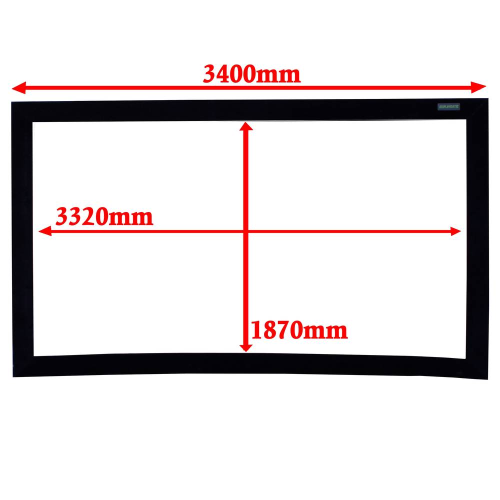 Projection Screen 3320x1870mm 16:9 fixed curve wall