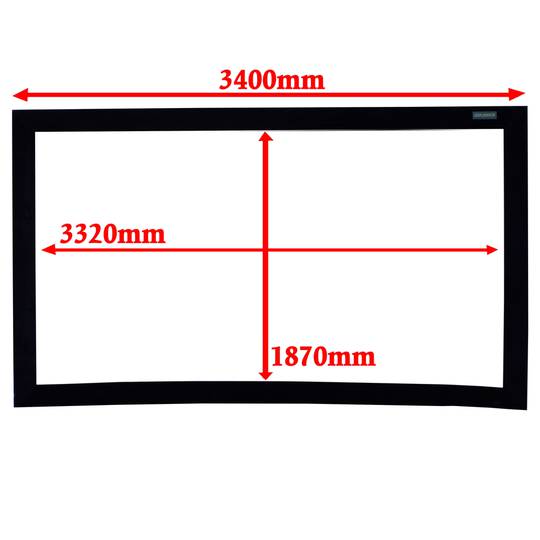 Projection Screen 3320x1870mm 16:9 fixed curve wall