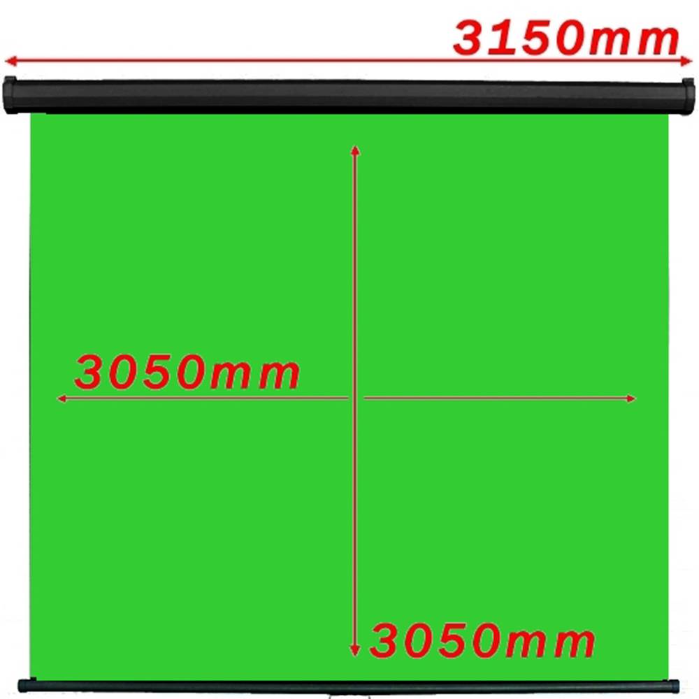 Pantalla cromakey verde 1:1 pared negra 3050x3050mm