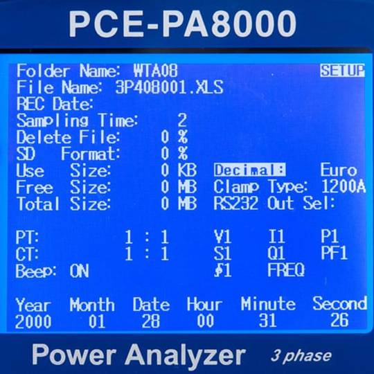 Watímetre PCE-PA 8000