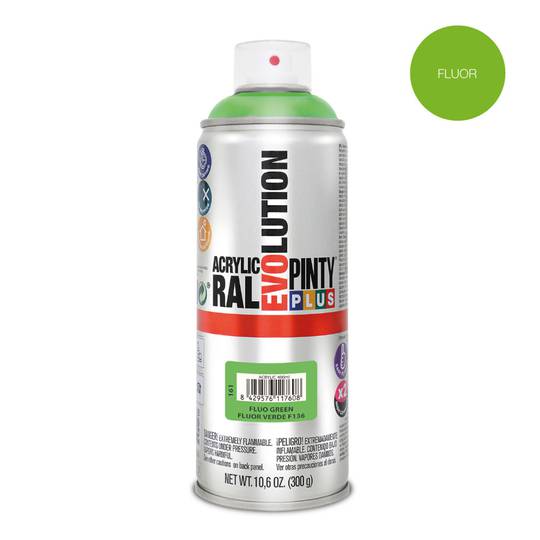 Pintyplus Evolution-Lack im 520-cc-Sprühformat in der RAL-Farbe Fluorgrün F136