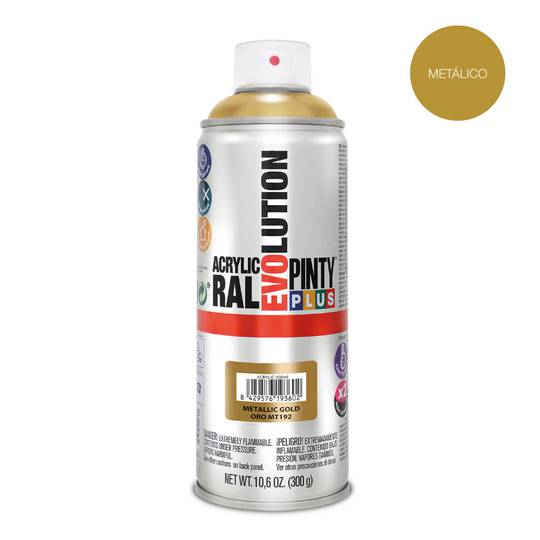 Pintyplus Evolution-Lack im 520-cc-Sprühformat in der RAL-Farbe MT192 in Metallic-Gold