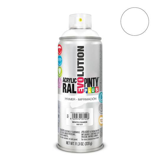 Pintyplus Evolution Paint Primer em formato spray 520cc à base de água na cor branco fosco RAL IW101