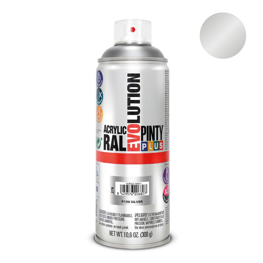 Vernice Pintyplus Evolution in formato spray da 520cc nel colore argento RAL P150