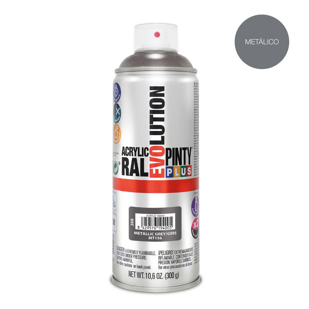 Pintura Pintyplus Evolution en format esprai de 520cc en color RAL gris metal·litzat MT156