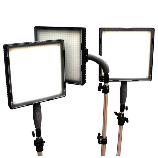 Estúdio Iluminação Kit com 3 holofotes LEDs do painel mala 3200K 5400K 576 Tripé