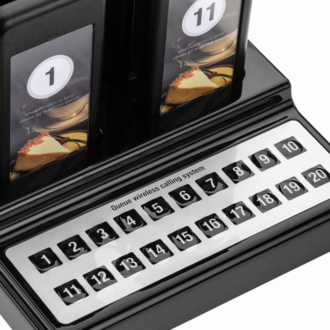 Queues wireless management calling system base with 10 keys and 20 pagers