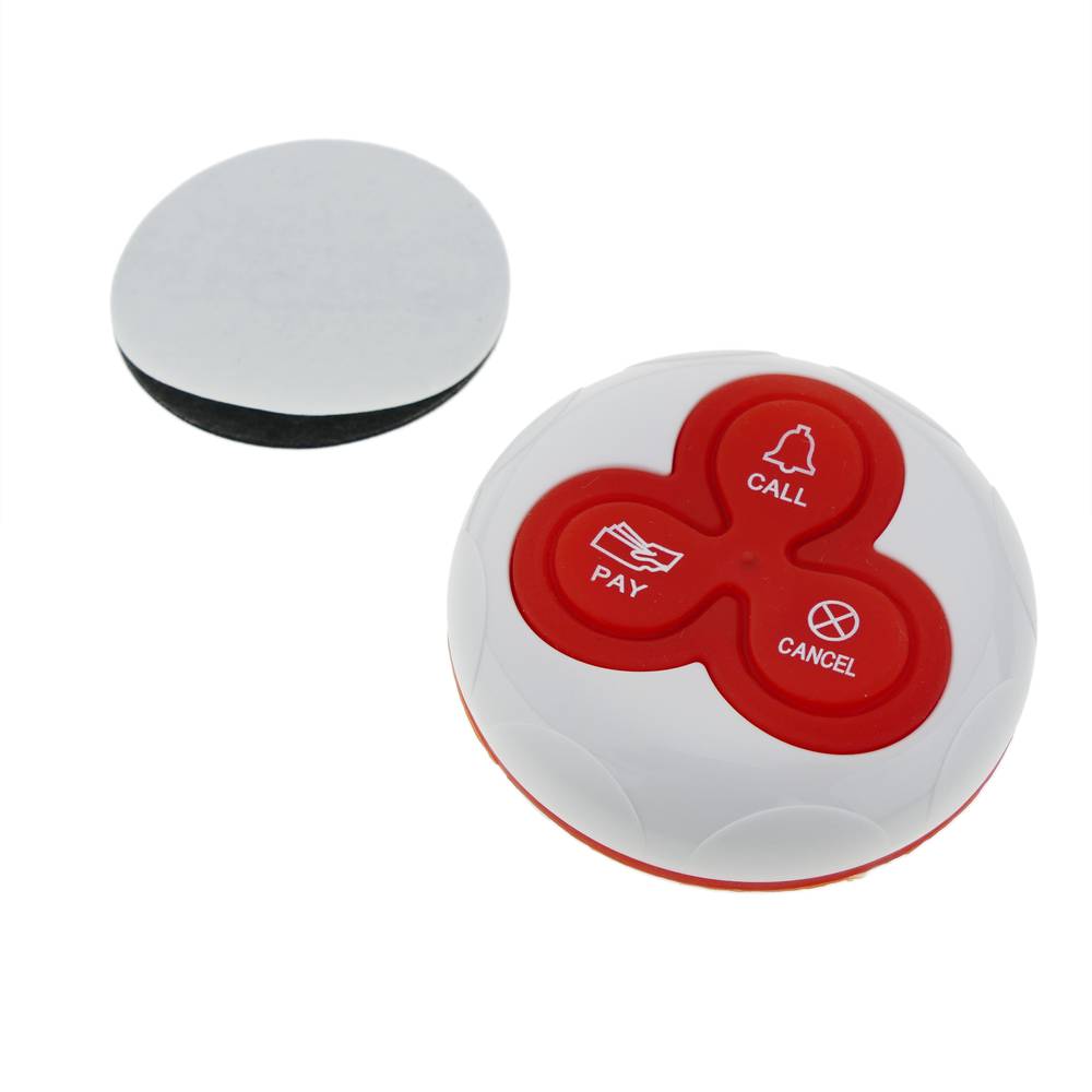 Pushbutton transmitter for wireless calling system round 500m 2 keys