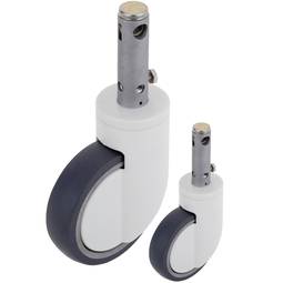 125x32x158mm 2-pak Metal/TPU i ABS Center Control Caster Wheels do łóżka medycznego, mocowanie typu pustego trzpienia